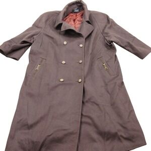 Vintage Loring Forstmann‎ Womans Brown Wool Blend Double Breasted Overcoat  XL